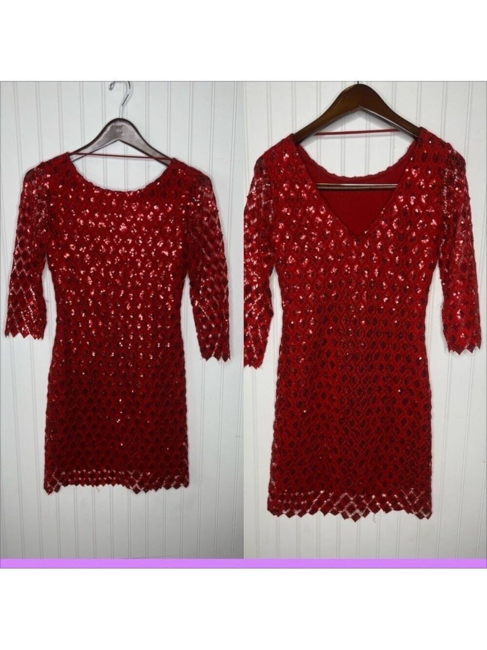 Chelsea & Violet Sequins and Lace Cocktail Dress Size Extra Small